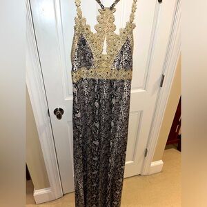 Snakeskin Printed Long Dress